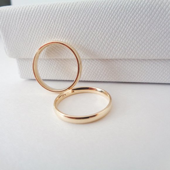 Real Solid 10K Gold Band Ring, Simple Authentic Real Unisex Wedding Promise Ring - Picture 6 of 6